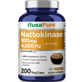 NusaPure Nattokinase 4000 FU 800mg bottle front view