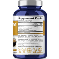 Nattokinase 4000 FU 800mg bottle label close-up