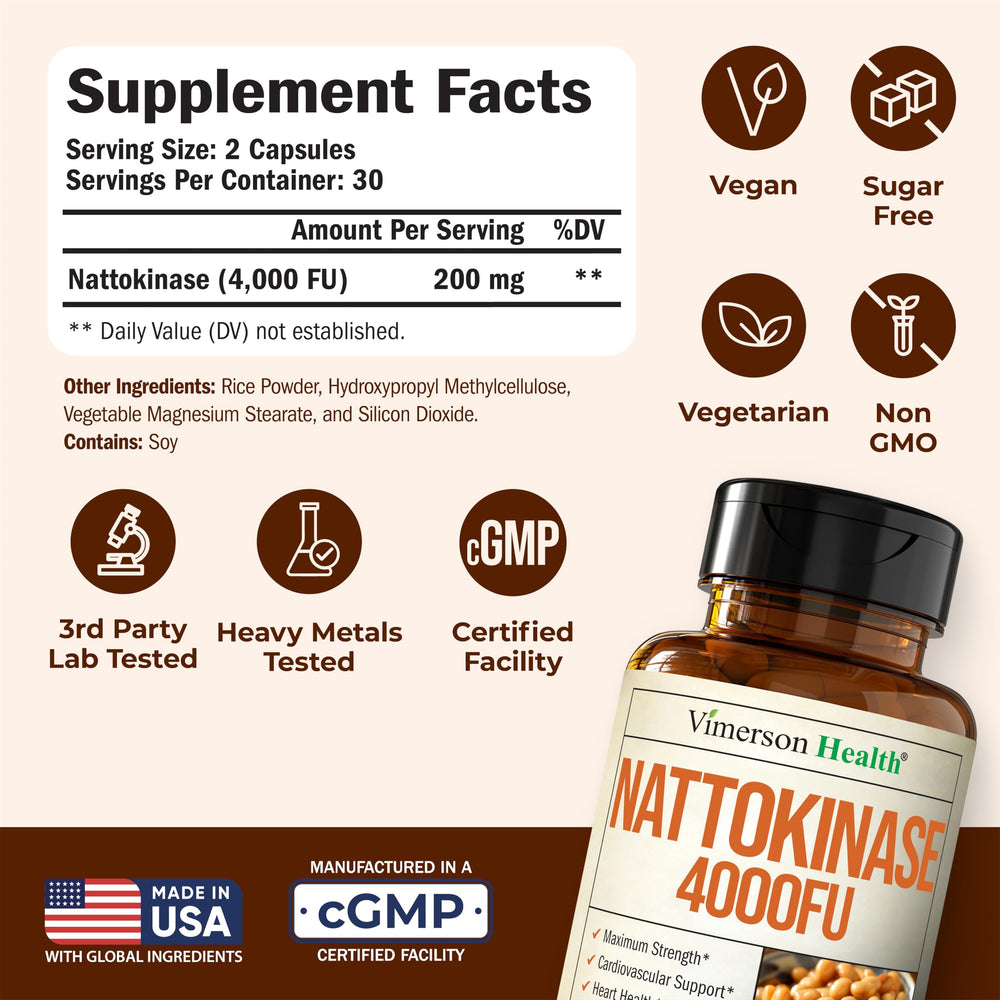 Plant-based nattokinase enzyme derived from fermented soybeans