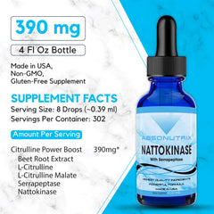 Liquid drops bottle showing 390 mg potency