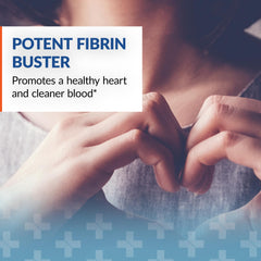 Graphic illustrating nattokinase as a fibrinolytic enzyme