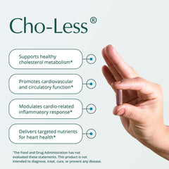 Cho-Less bottle with label showing 90 capsules