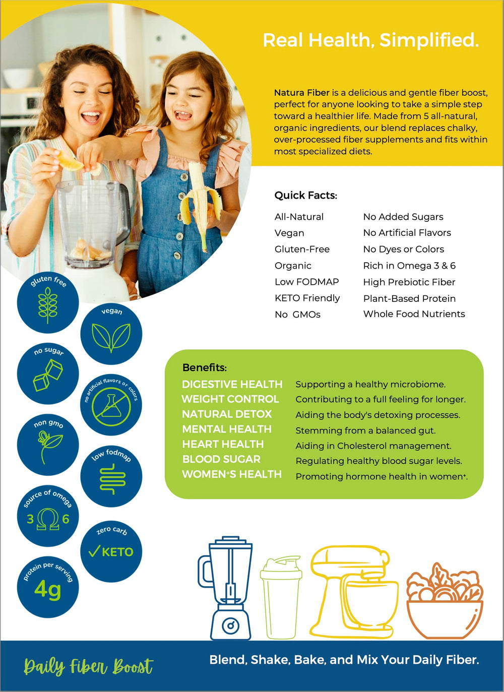 Natura Fiber nutrition facts panel