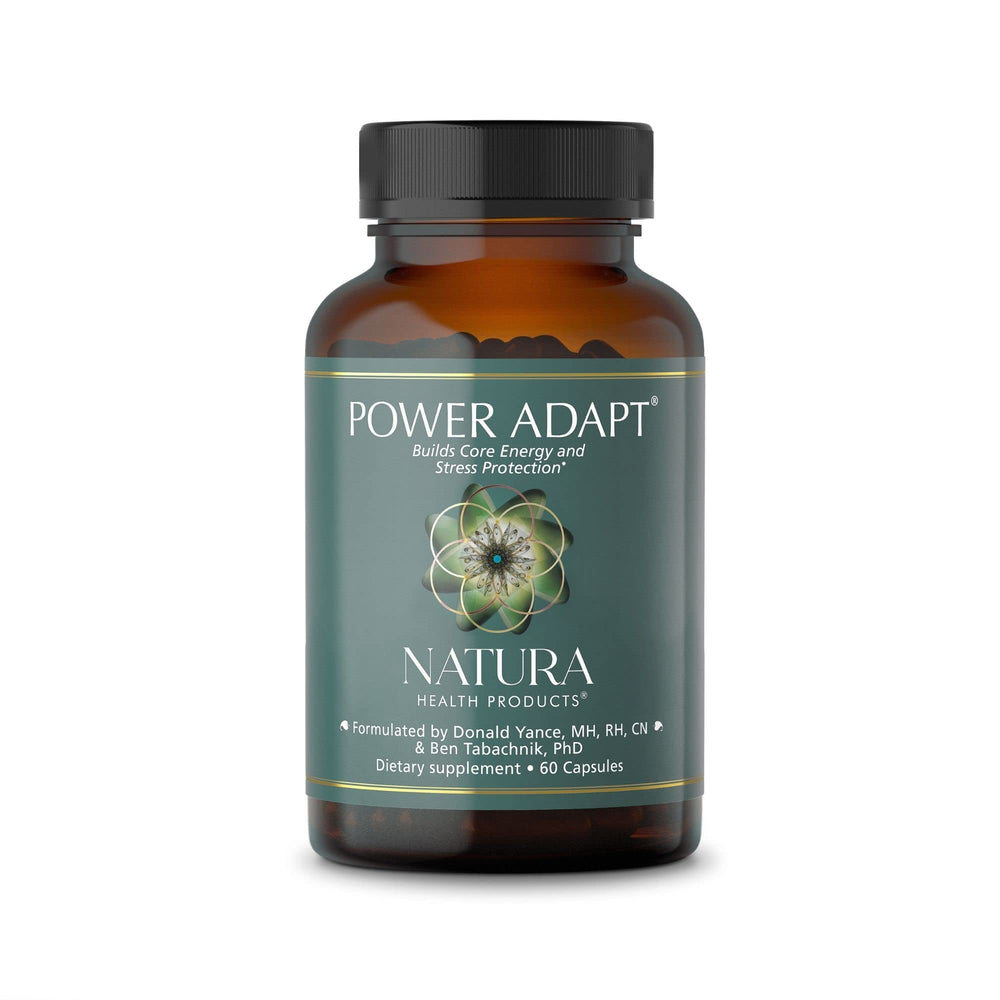 Natura Health Products Power Adapt bottle shown for daily energy support