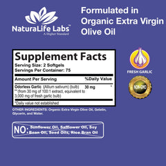 Concentrated garlic bulb extract blended with organic extra virgin olive oil