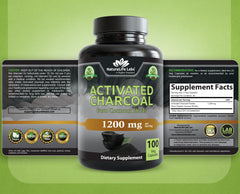 NaturaLife Labs activated charcoal bottle resting on a dresser for everyday wellness routine
