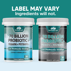 Graphic showing 3-in-1 probiotic, prebiotic, postbiotic