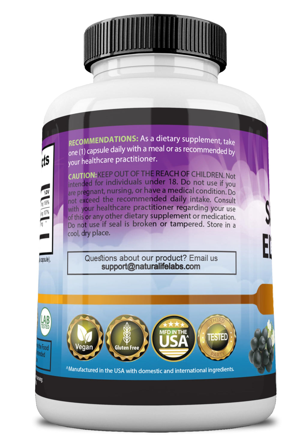 Simple ingredients list including rice hull extract