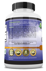 Close-up of odorless garlic softgels in bottle