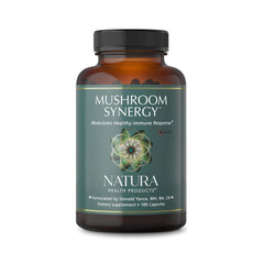 Natura Mushroom Synergy supplement bottle label
