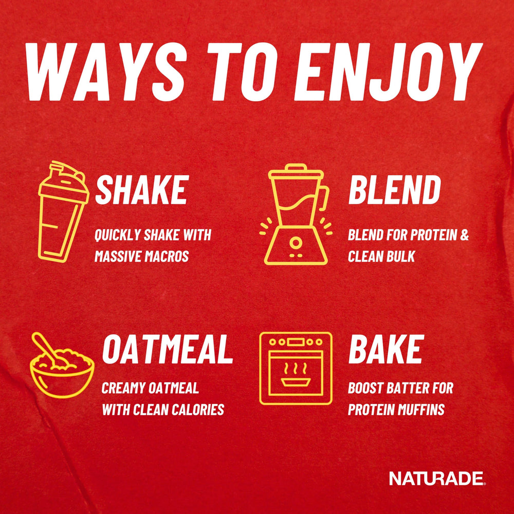 Label showing 24 servings per container for Naturade Weight Gain Drink Mix