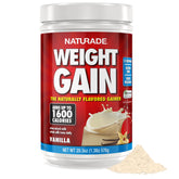 Front view of Naturade Weight Gain Vanilla 20.3 oz tub