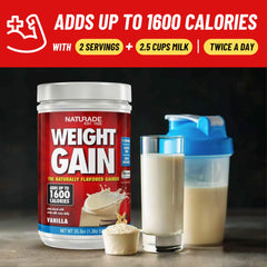Prepared vanilla Naturade Weight Gain shake
