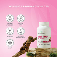 Packshot front view of Naturafic Beetroot Capsules bottle