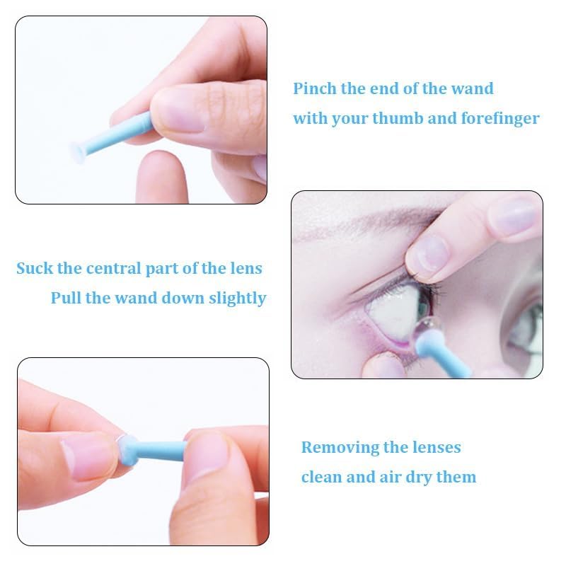 Blue suction cup lens remover for safe lens removal