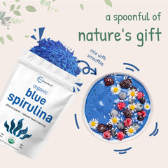 Natural luminous blue coloring for smoothies, baking, drinks