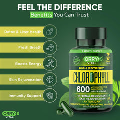 Natural body odor eliminator pills with chlorophyll