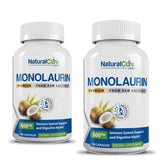 Bottle of Natural Cure Labs Monolaurin 600mg 2-pack with 200 capsules