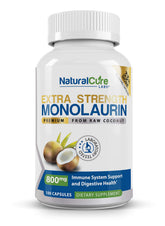 Hero shot of Natural Cure Labs Monolaurin 800mg bottle