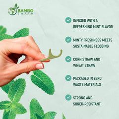 Eco-friendly mint dental floss picks in a 200-pack