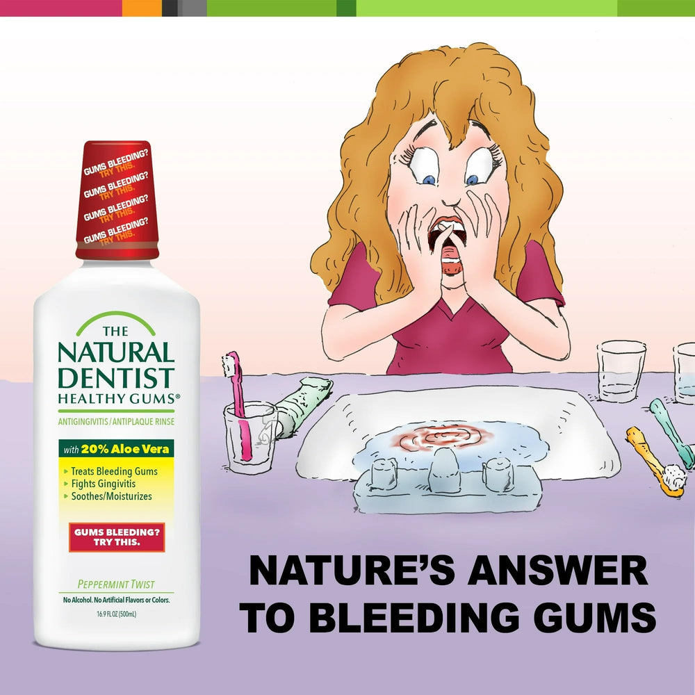 Bottle label showing Healthy Gums formula
