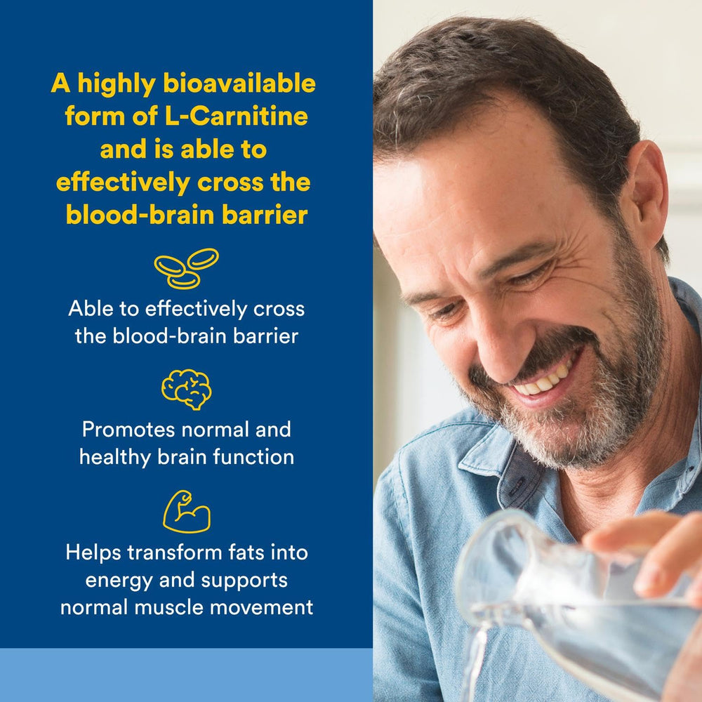 Close-up of Natural Factors Acetyl L-Carnitine 500 mg bottle with label