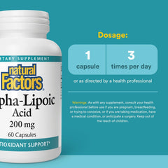 60-count bottle of Alpha-lipoic Acid capsules