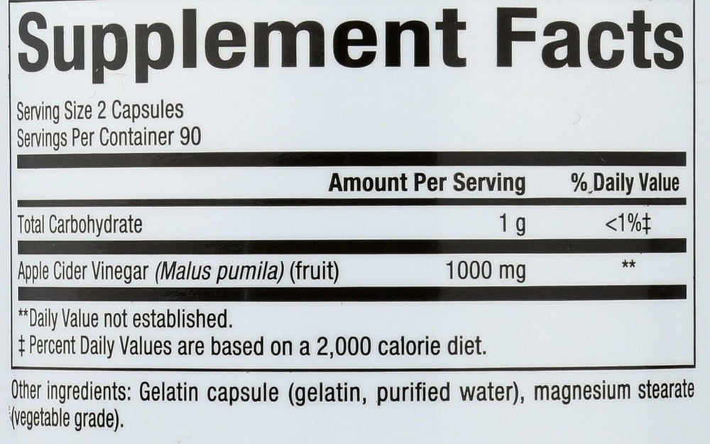 Close-up of apple cider vinegar capsules