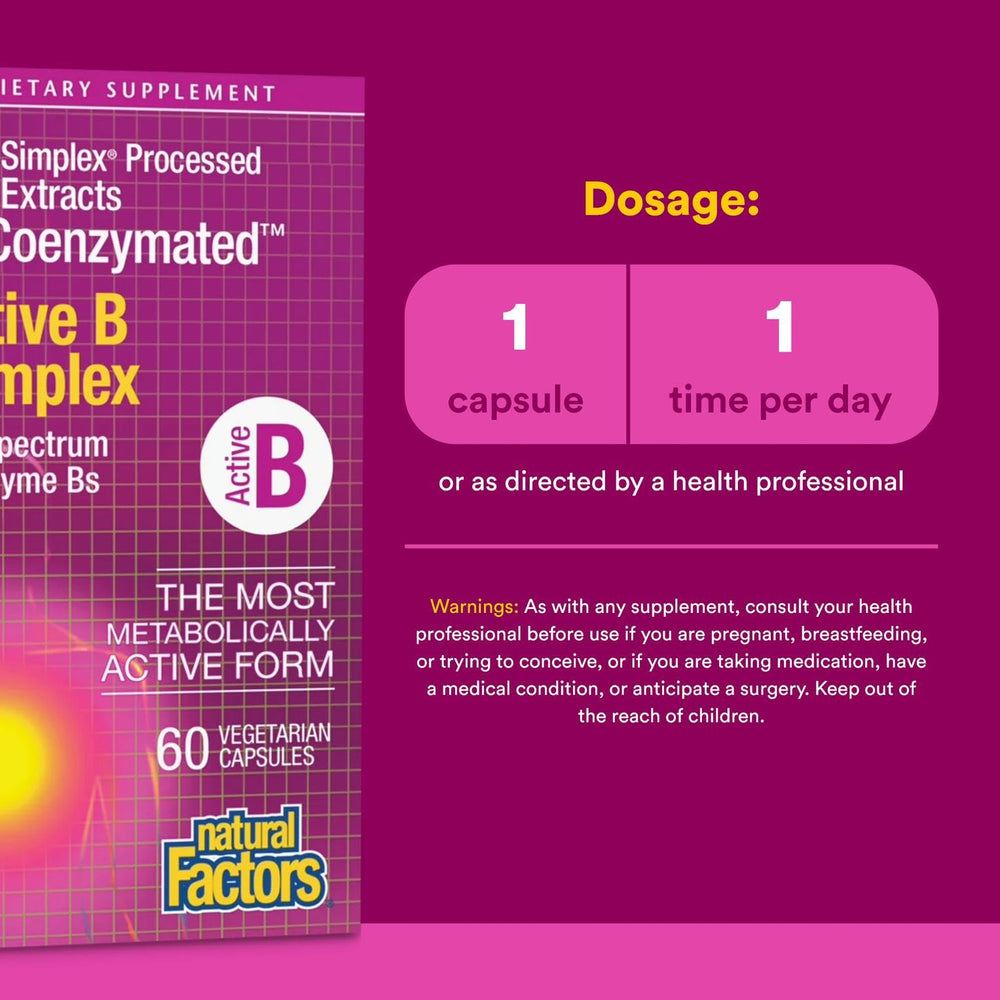 Front label of Natural Factors BioCoenzymated Active B Complex
