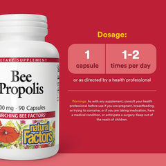 Natural Factors Bee Propolis Extract label on bottle