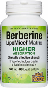 Natural Factors Berberine LipoMicel Matrix bottle front label