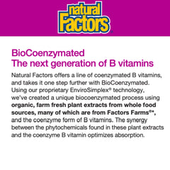 Supplement facts panel for Natural Factors methylfolate product