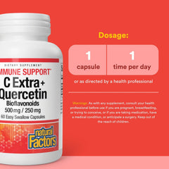 Ingredient panel for Natural Factors C Extra + Quercetin