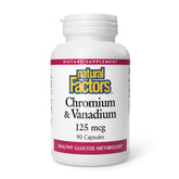 Front label of Natural Factors Chromium & Vanadium 125 mcg bottle