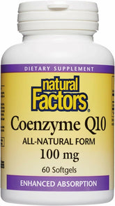 Natural Factors CoQ10 100 mg softgels bottle front
