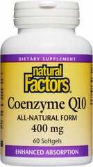 Natural Factors CoQ10 400 mg Softgels bottle label