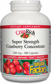 Natural Factors CranRich Cranberry Concentrate bottle on white background