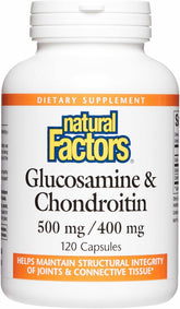 Bottle of Natural Factors Glucosamine & Chondroitin 120 Capsules