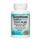 Bottle of Natural Factors Glutathione LipoMicel Matrix 300 mg 60 softgels