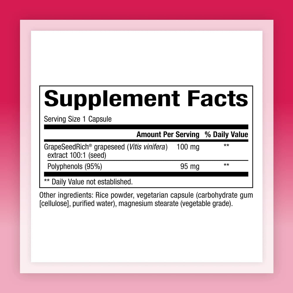 Grape seed extract capsules close-up