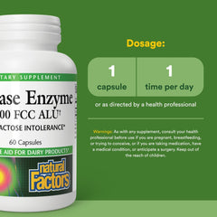Natural Factors Lactase Enzyme bottle with label