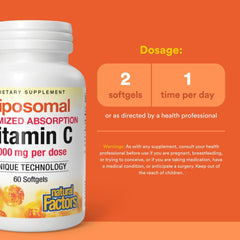 Ingredients panel of Natural Factors Liposomal Vitamin C