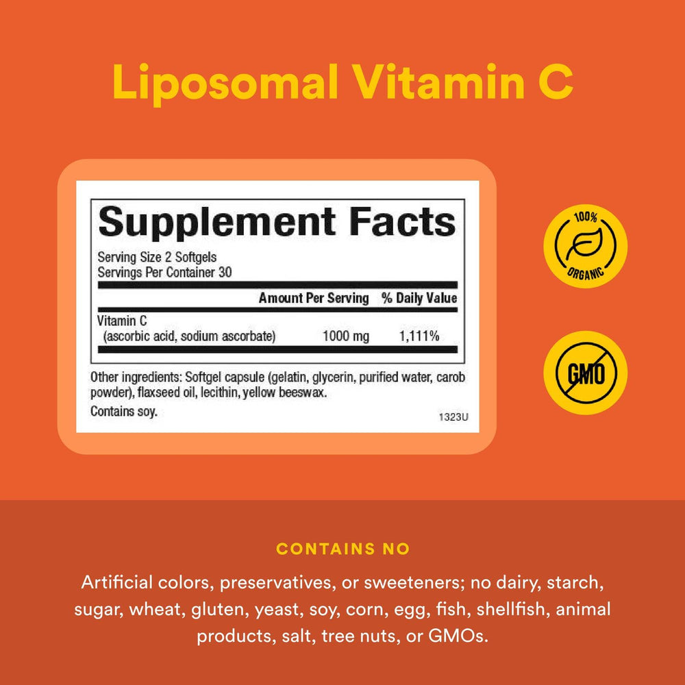 Label of Natural Factors Liposomal Vitamin C bottle