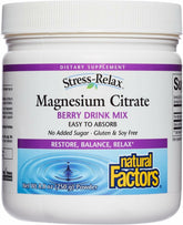 Natural Factors Magnesium Citrate Powder Berry flavor container front view