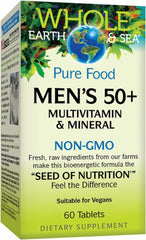 Natural Factors Whole Earth & Sea Men's 50+ Multivitamin & Mineral bottle