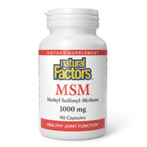Natural Factors MSM 90 capsules bottle on white background