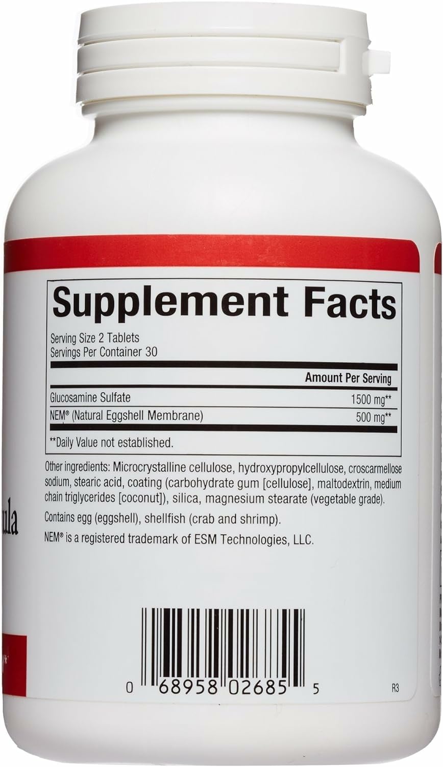 Close-up of NEM Knee & Joint bottle label