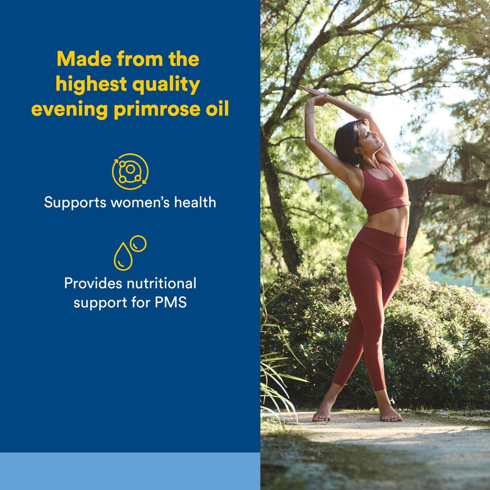 Close-up of Ultra Prim Evening Primrose Oil softgels