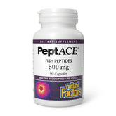 Front view of Natural Factors PEPTACE Fish Peptides bottle