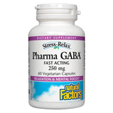 Natural Factors PharmaGABA bottle with 60 chewable tablets